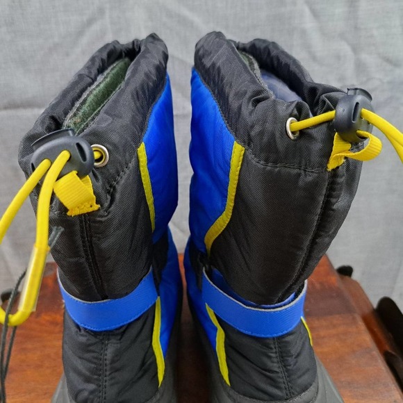 SOREL FLURRY Insulated Winter Boots Color Black Blue Yellow 1855251014 Big Kid 5 - Picture 7 of 8